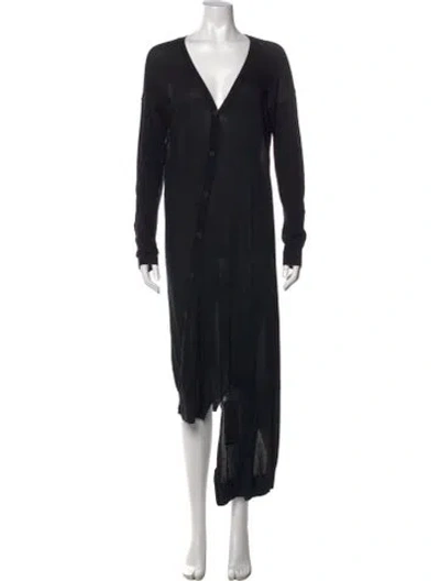 Pre-owned Allsaints V-neck Long Dress In Black