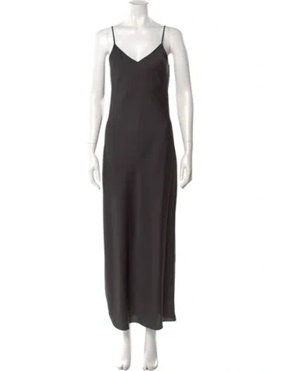 Pre-owned Allsaints V-neck Long Dress In Green