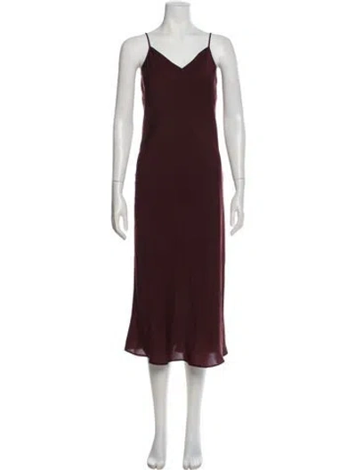 Pre-owned Allsaints V-neck Long Dress In Purple