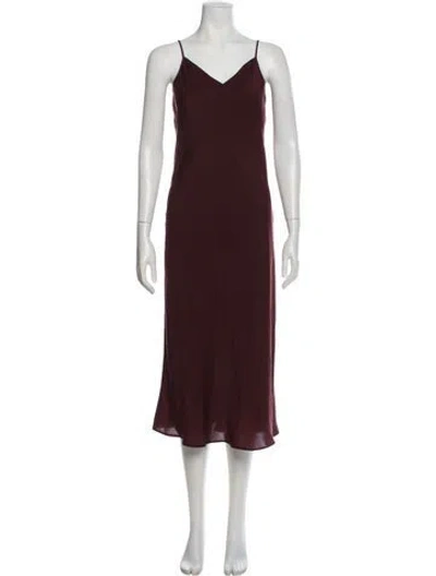 Pre-owned Allsaints V-neck Long Dress In Purple