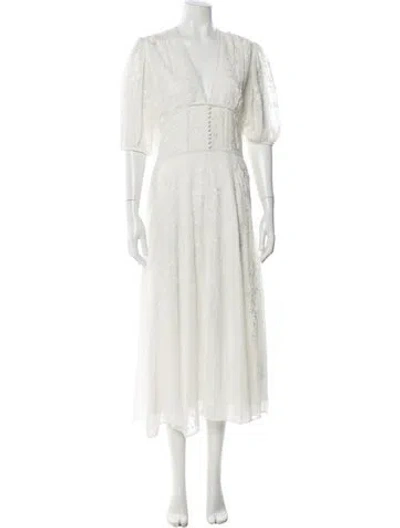 Pre-owned Allsaints V-neck Long Dress In White