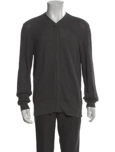 Pre-owned Allsaints V-neck Long Sleeve Cardigan In Gray