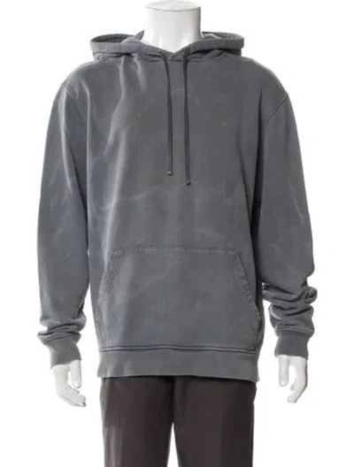 Pre-owned Allsaints V-neck Long Sleeve Hoodie In Gray