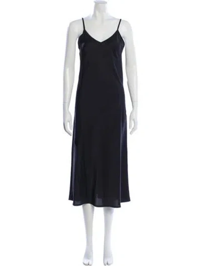 Pre-owned Allsaints V-neck Midi Length Dress In Black