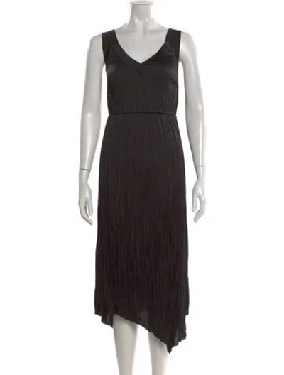 Pre-owned Allsaints V-neck Midi Length Dress In Black