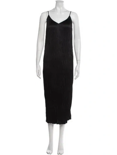 Pre-owned Allsaints V-neck Midi Length Dress In Black