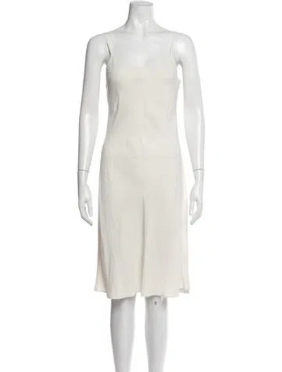 Pre-owned Allsaints V-neck Midi Length Dress In Neutrals