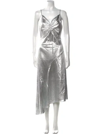 Pre-owned Allsaints V-neck Midi Length Dress W/ Tags