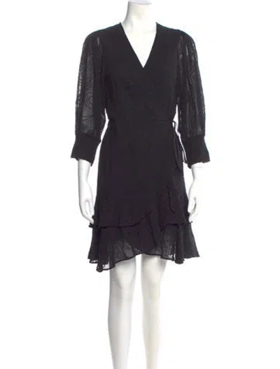 Pre-owned Allsaints V-neck Mini Dress In Black