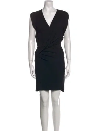 Pre-owned Allsaints V-neck Mini Dress In Black