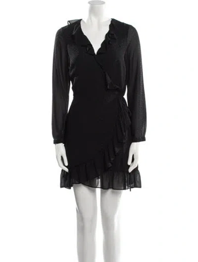 Pre-owned Allsaints V-neck Mini Dress In Black