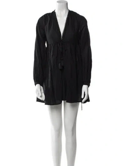 Pre-owned Allsaints V-neck Mini Dress In Black