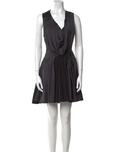 Pre-owned Allsaints V-neck Mini Dress In Black