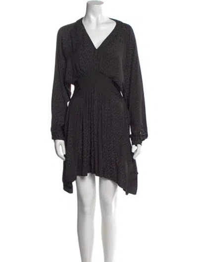 Pre-owned Allsaints V-neck Mini Dress In Black