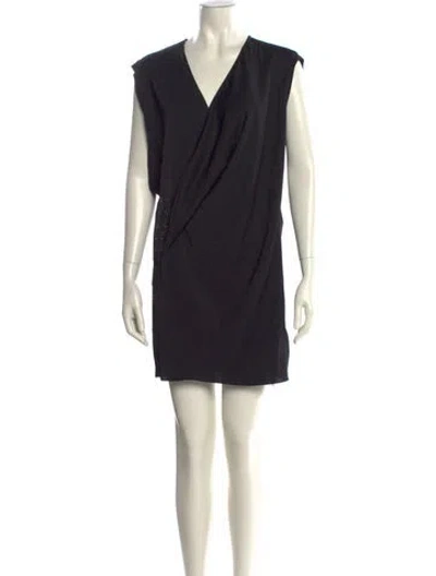 Pre-owned Allsaints V-neck Mini Dress In Black