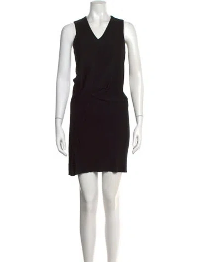 Pre-owned Allsaints V-neck Mini Dress In Black