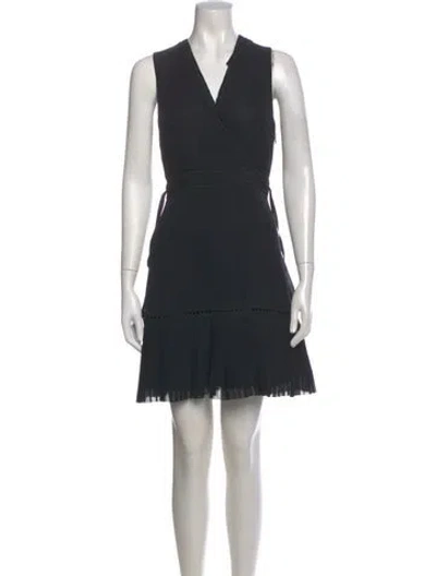 Pre-owned Allsaints V-neck Mini Dress In Black