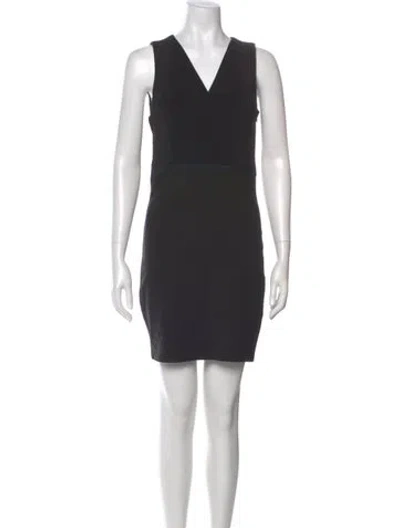 Pre-owned Allsaints V-neck Mini Dress In Black