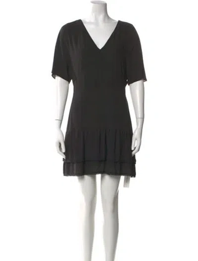 Pre-owned Allsaints V-neck Mini Dress In Black