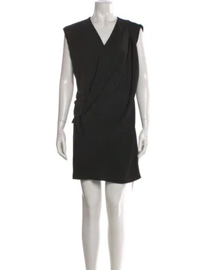 Pre-owned Allsaints V-neck Mini Dress In Black