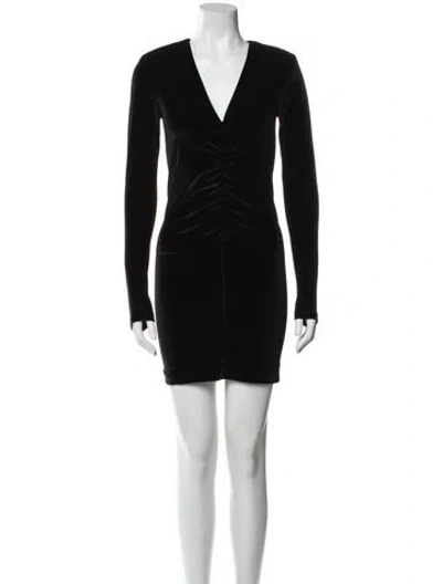 Pre-owned Allsaints V-neck Mini Dress In Black
