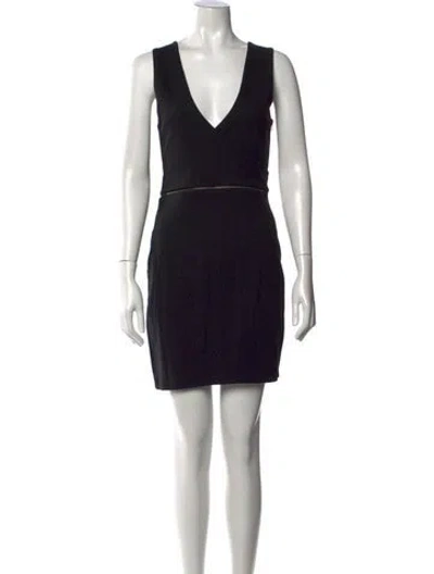 Pre-owned Allsaints V-neck Mini Dress In Black