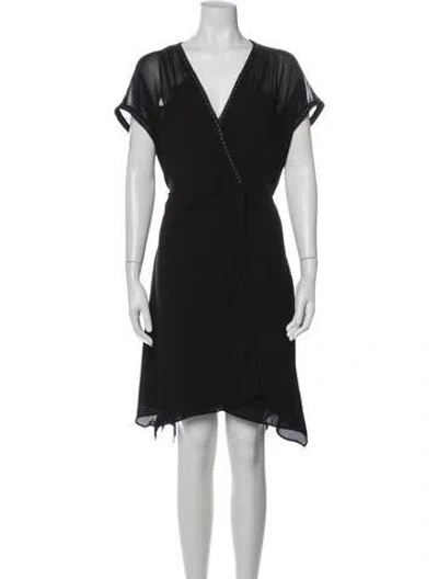 Pre-owned Allsaints V-neck Mini Dress In Black