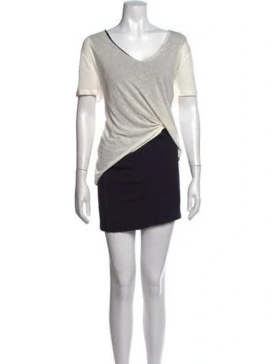 Pre-owned Allsaints V-neck Mini Dress In Black