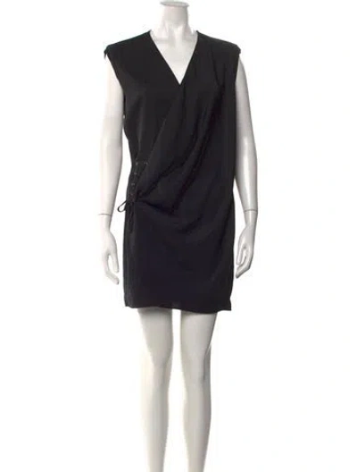 Pre-owned Allsaints V-neck Mini Dress In Black