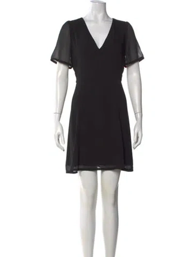 Pre-owned Allsaints V-neck Mini Dress In Black
