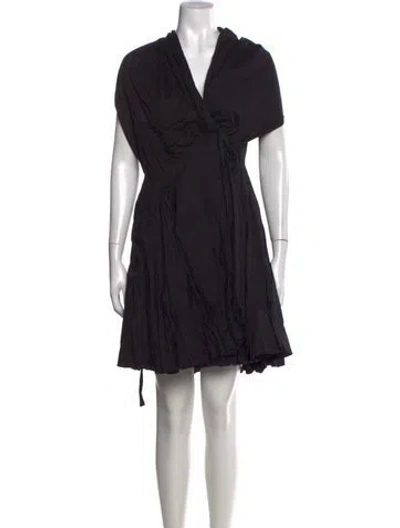 Pre-owned Allsaints V-neck Mini Dress In Black