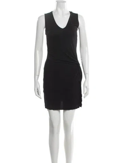 Pre-owned Allsaints V-neck Mini Dress In Black