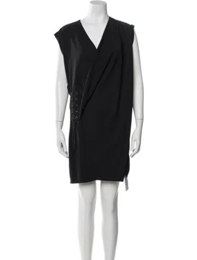 Pre-owned Allsaints V-neck Mini Dress In Black