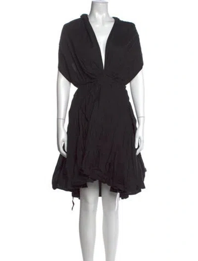 Pre-owned Allsaints V-neck Mini Dress In Black