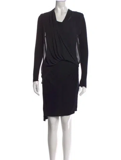 Pre-owned Allsaints V-neck Mini Dress In Black