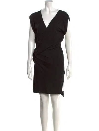 Pre-owned Allsaints V-neck Mini Dress In Black