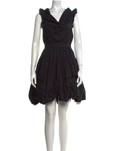 Pre-owned Allsaints V-neck Mini Dress In Black