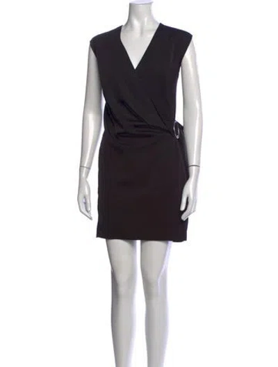 Pre-owned Allsaints V-neck Mini Dress In Black