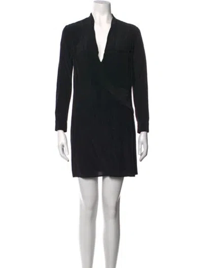 Pre-owned Allsaints V-neck Mini Dress In Black