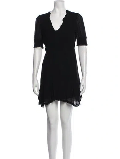 Pre-owned Allsaints V-neck Mini Dress In Black