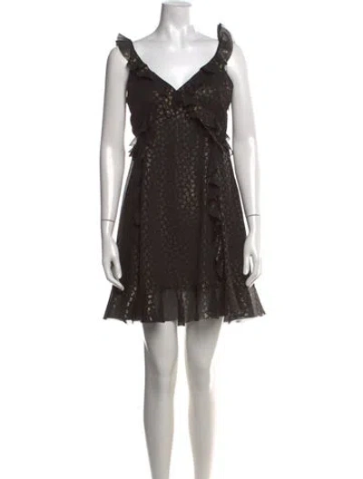 Pre-owned Allsaints V-neck Mini Dress In Black/metallic