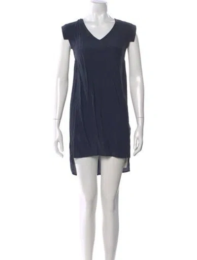 Pre-owned Allsaints V-neck Mini Dress In Blue