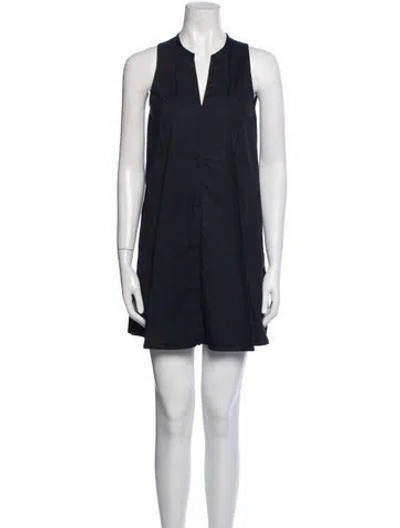 Pre-owned Allsaints V-neck Mini Dress In Blue