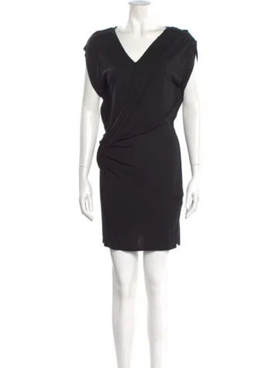 Pre-owned Allsaints V-neck Mini Dress In Blue