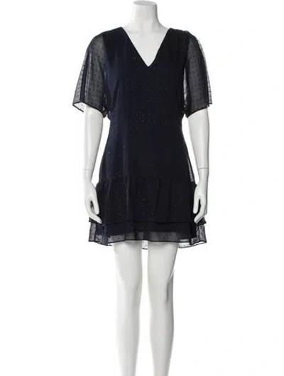 Pre-owned Allsaints V-neck Mini Dress In Blue