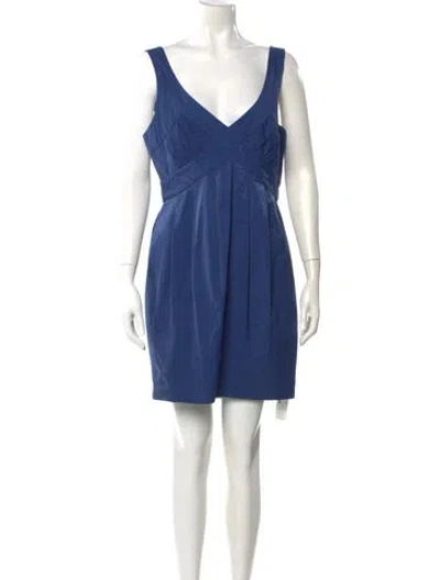 Pre-owned Allsaints V-neck Mini Dress In Blue