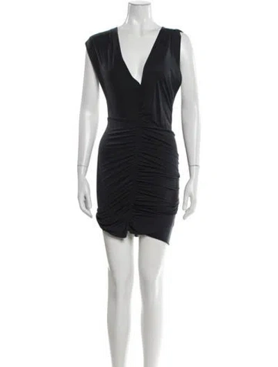 Pre-owned Allsaints V-neck Mini Dress In Blue