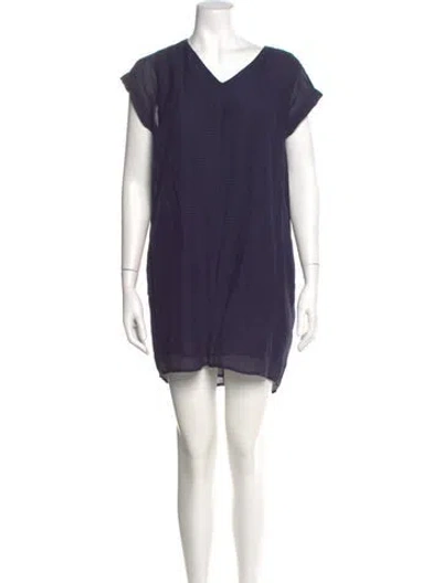 Pre-owned Allsaints V-neck Mini Dress In Blue