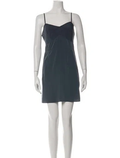 Pre-owned Allsaints V-neck Mini Dress In Blue
