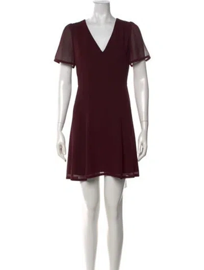 Pre-owned Allsaints V-neck Mini Dress In Burgundy